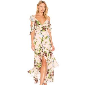 Evie Floral Wrap Flounce Maxi Dress